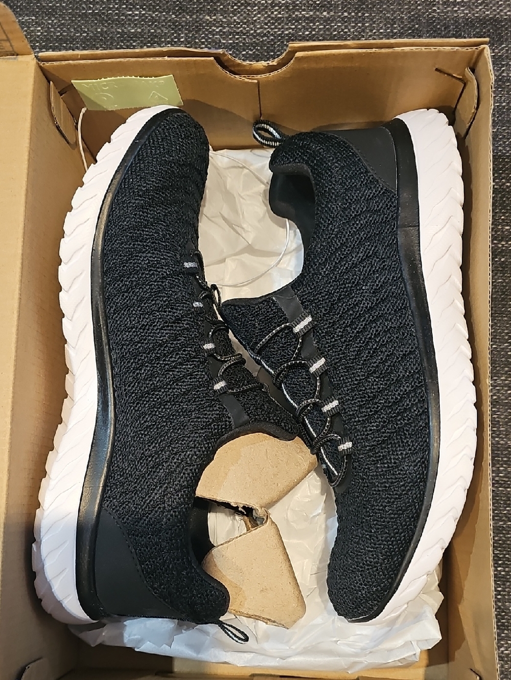Athletic Works Black Knit Women's Athletic Sneakers with White Sole